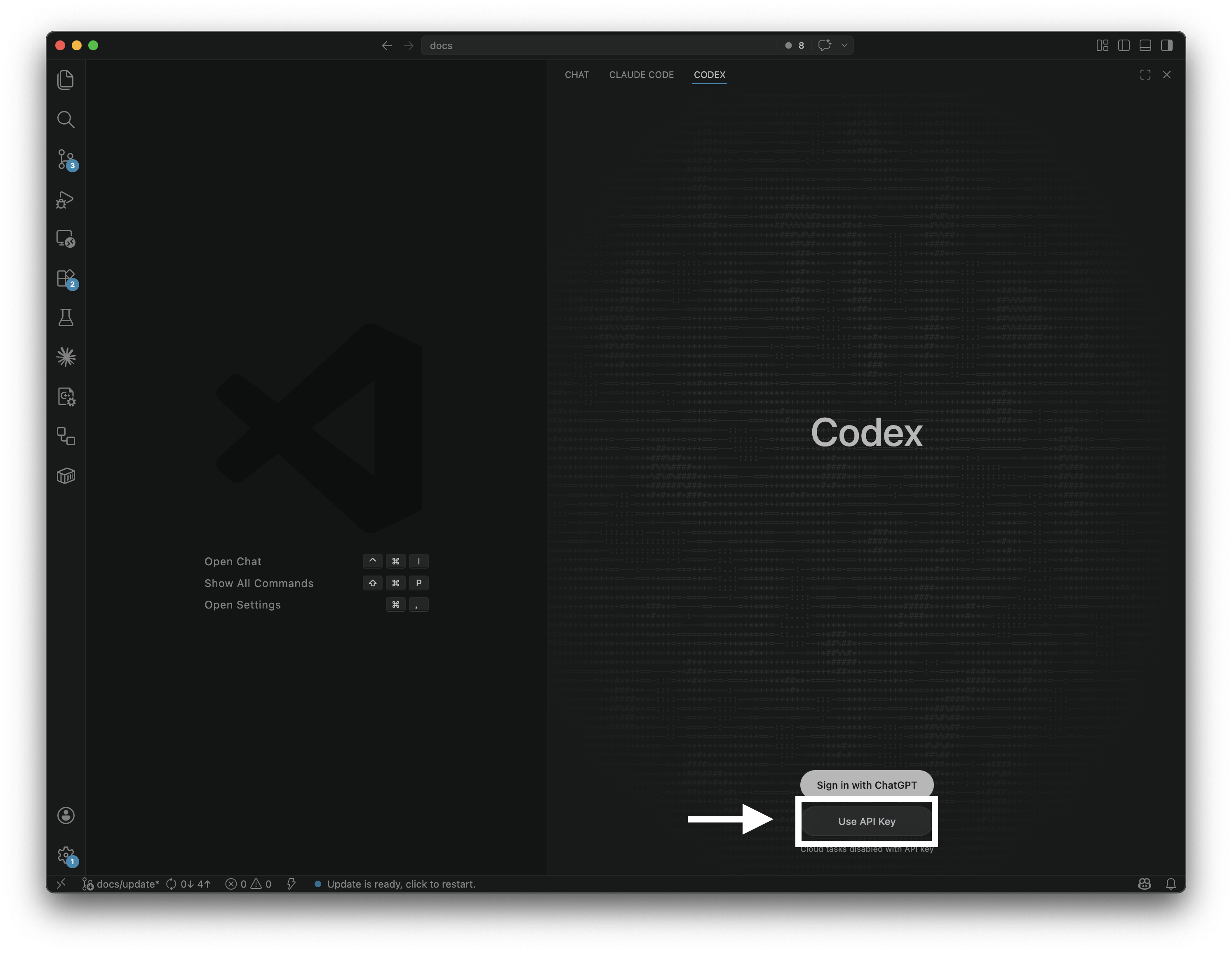 Codex登录界面